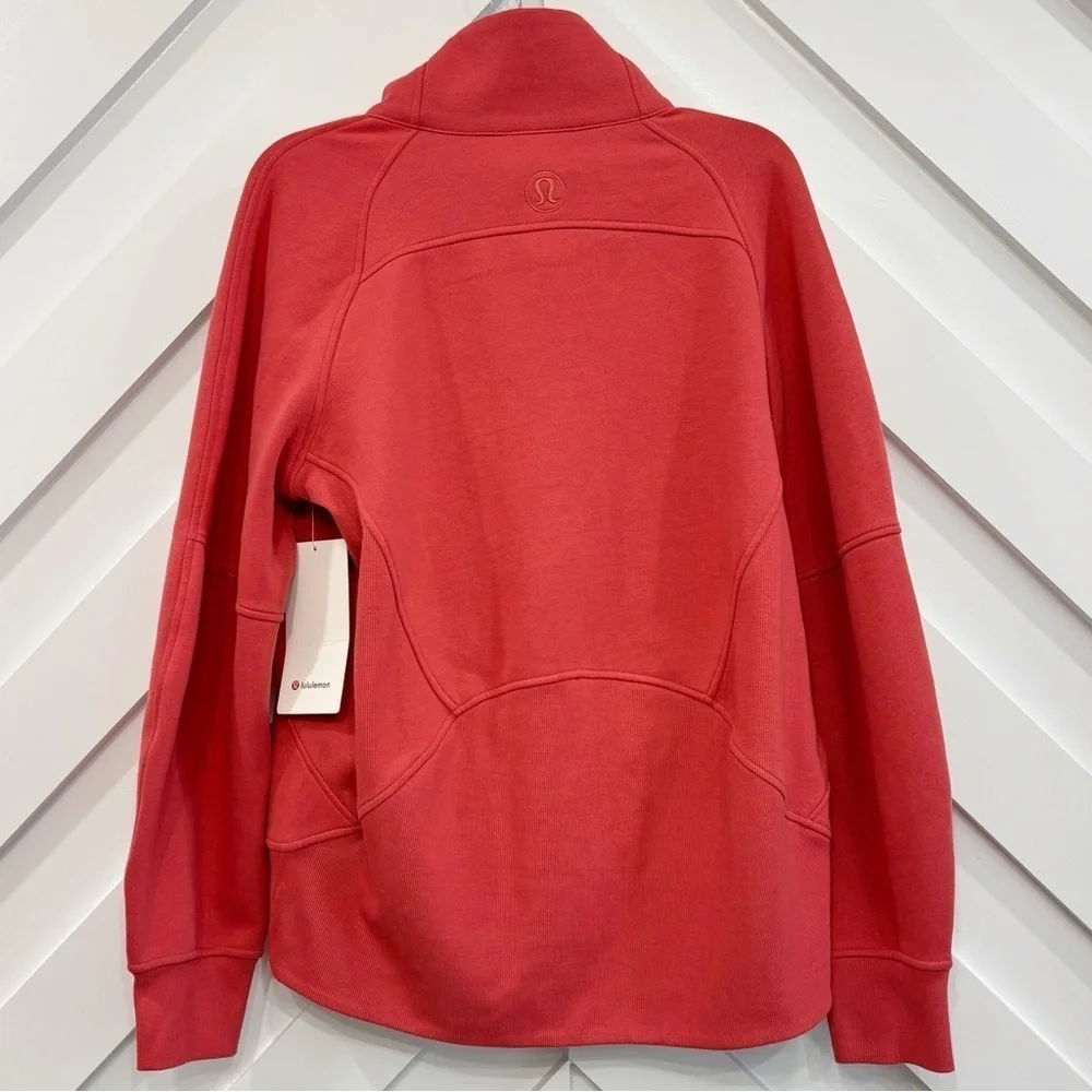 NWT Lululemon Scuba Oversized Funnel Neck Full Zip Pullover XS/S In Desert Red